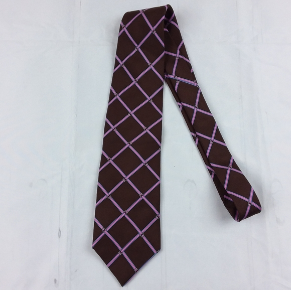 Brooks Brothers Necktie Silk USA Made Brown Pink - Picture 2 of 7